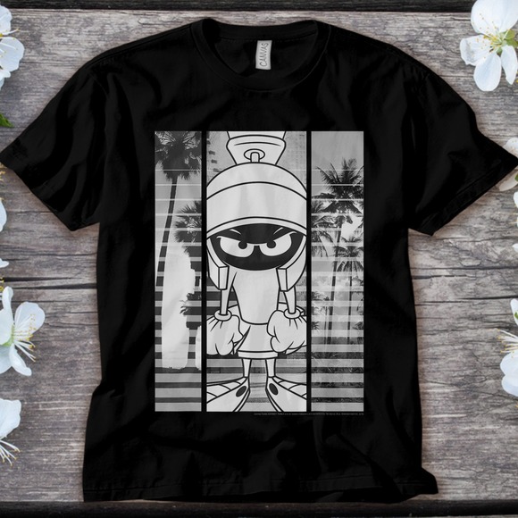 Looney Tunes Marvin The Martian Lined Portrait T-Shirt Unisex Adult T-shirt - Picture 1 of 2